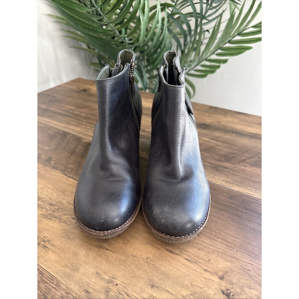 Kickers Womens Size 8 (39) Leather Double Zip Wedge Ankle Boots 317501 - Picture 2 of 8